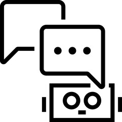Bot chat support  line icon