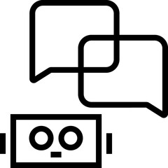 Bot chat support  line icon