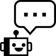 Bot chat support  line icon