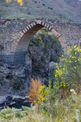 Saracen bridge, Roman origin, Bronte, Sicily, Italy