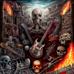 Metal Album Cover Heavy-Metal Death-Metal Hard Music Digital Graphic Digital Art Illustration