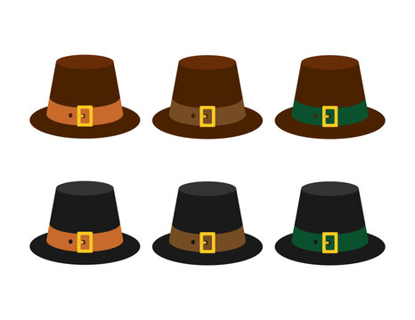 Thanksgiving hat set to create worksheets, games and educational resources for kids. Pilgrim's hat clipart