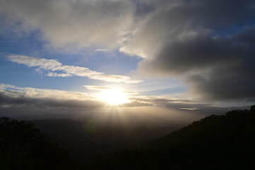 sunset in the mountains