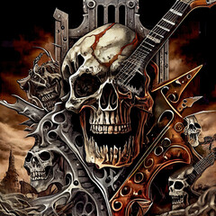 Obraz premium Metal Album Cover Heavy-Metal Death-Metal Hard Music Digital Graphic Digital Art Illustration