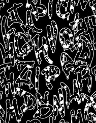 seamless graffiti pattern. Multicolor ink background.