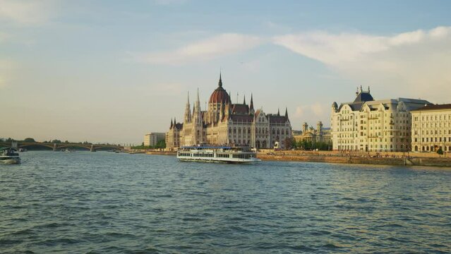 The Hungarian Parliament Building and the Danube River, Budapest, Hungary