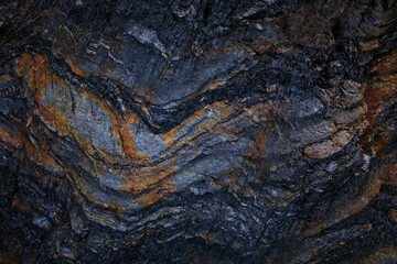 Rocky shapes on the beach. textures and patterns generated on the stones of the Asturian beaches