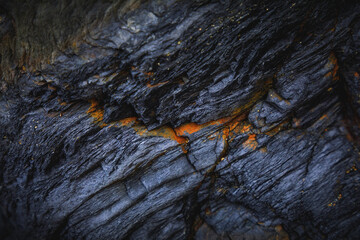 Rocky shapes on the beach. textures and patterns generated on the stones of the Asturian beaches