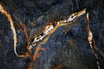 Rocky shapes on the beach. textures and patterns generated on the stones of the Asturian beaches