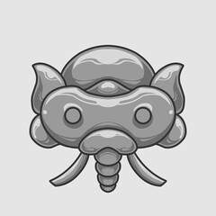 Elephant head cute cartoon natural illustration icon 