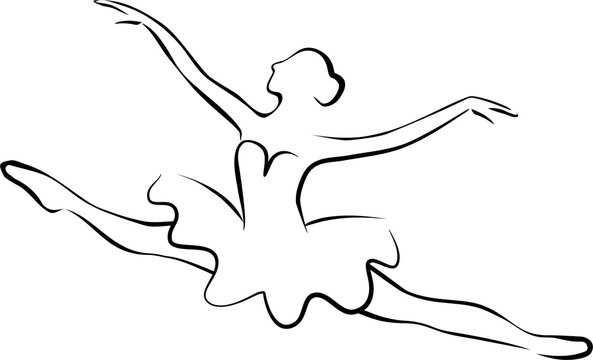 Sketch of jumping ballet dancer
