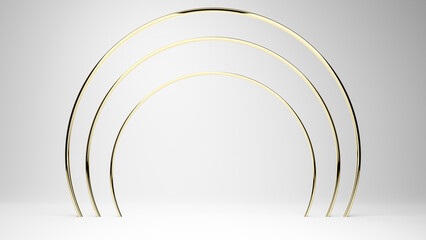 Empty podium or pedestal display on white background with box stand concept. Blank product shelf standing backdrop 3D rendering