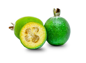 Feijoa isolated on white background, clipping path, full depth of field