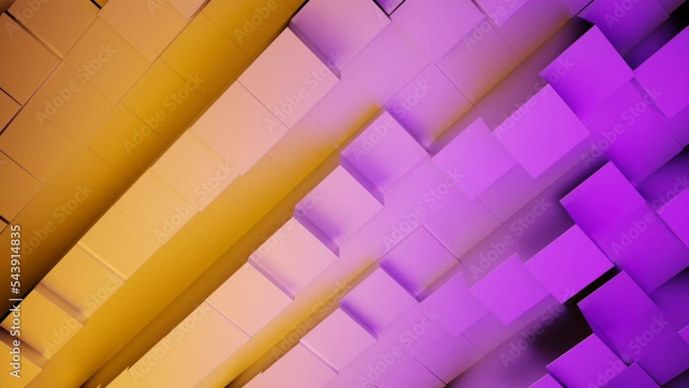 Poster abstract retro pattern with waving lines of 3d cubes background. design. concept of old fashioned ga