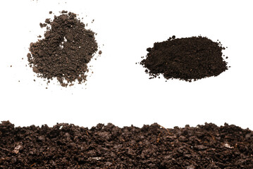 Black land for plant isolated on white background.