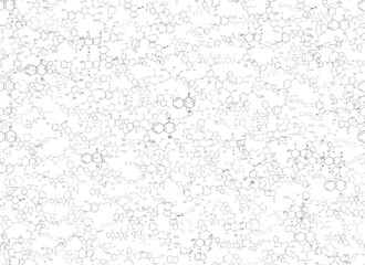 chemical formulas. scientific, educational background on white. hand drawn..