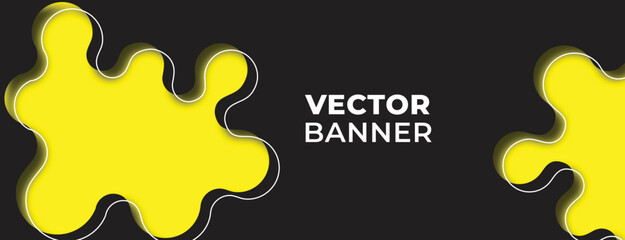 Yellow Black Round Shapes Banner Design