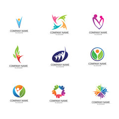 Fototapeta na wymiar Abstract people logo design.fun people,healthy people,sport,community people symbol vector illustration