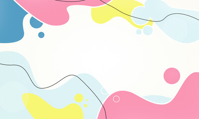 Abstract flat liquid style design background with bright and vibrant colors. Abstract high resolution full frame multi-colored background with copy space.