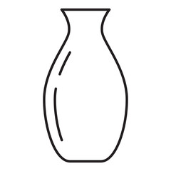  Home interior decoration.Antique vases outline icon.Ceramic utensils.Vase simple thin line.Outline vector illustration.Isolated on white background.