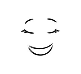 minimal vector design with smiling face on white background