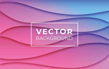 Blue Pink Waves HD Vector Background