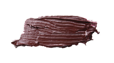 Sample of brown paint on white background, top view