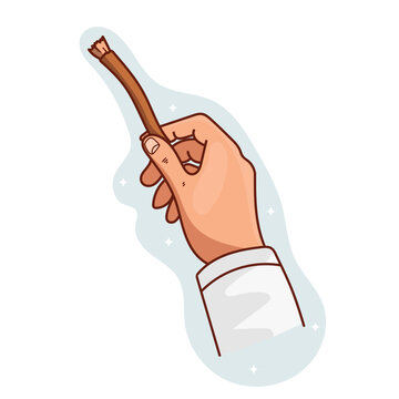 hands holds Old islamic traditional natural toothbrush Miswak or Siwak vector.eps
