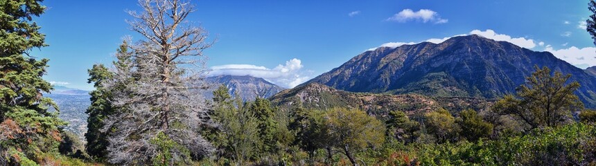 Cascade Mountain Peak views hiking Kyhv Peak by Mount Timpanogos Wasatch Range, Utah. America.  