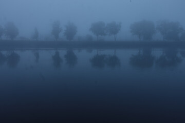 fog on the lake