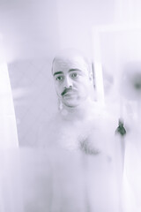 portrait of a person in the bathroom