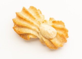 Pasta di mandorla, sicilian almond pastry on white background