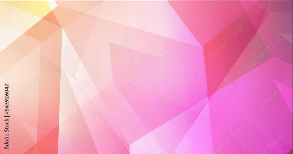 Poster 4k looping light pink, yellow flowing video with hexagons. modern abstract animation with gradient h