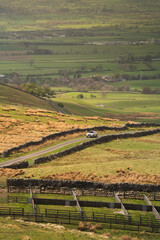 Car in the Yorkshire landscape