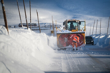 Snow clearance in norway - obrazy, fototapety, plakaty