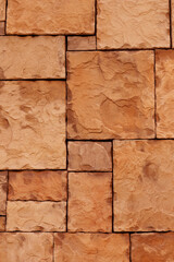 Stone wall tile with natural rock and straight joints