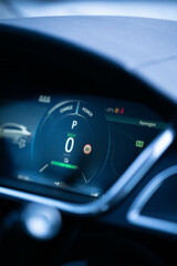 Car instrument panel with temperature