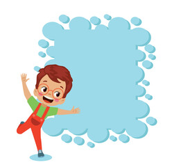 Your text here cute boy holding note paper