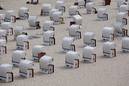 Strandkoerbe in Sellin auf Ruegen