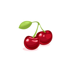 Drawing of a ripe red cherry