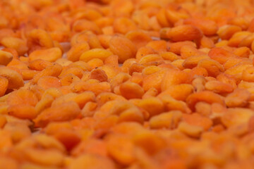 Dried apricots. Vegan dry fruits. Dry apricot production