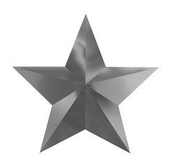 Gray silver christmas star isolated on white background.