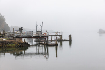 Naklejka na ściany i meble Dock on a Foggy Morning
