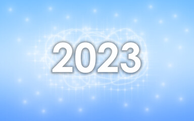 Happy New Year 2023 and many white stars