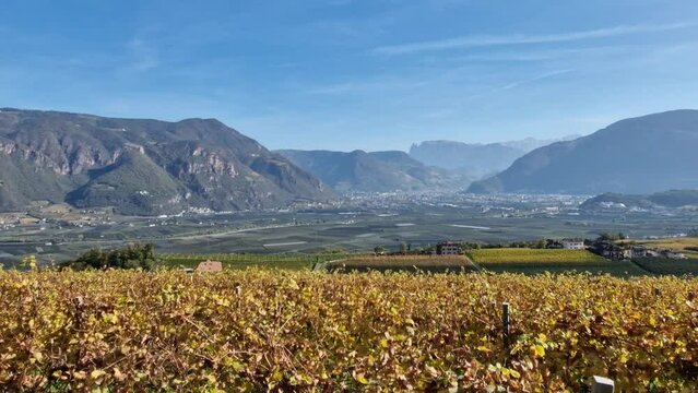 A hiking trail known as the Three Castles walk in Eppan, Italy.