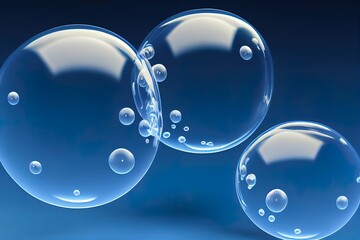 Two bubble talk or comment sign symbol on blue background. 3d render.