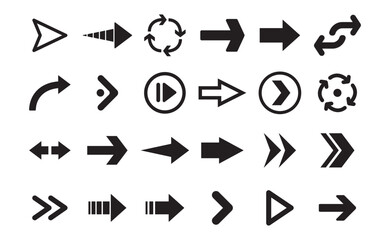 Arrow vector pictogram. Icon set of arrows.