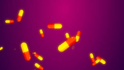 Drug prescription for pills medicine capsule pattern background. Abstract healthcare technology and science medical concept.