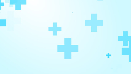 Medical white blue cross pattern background.