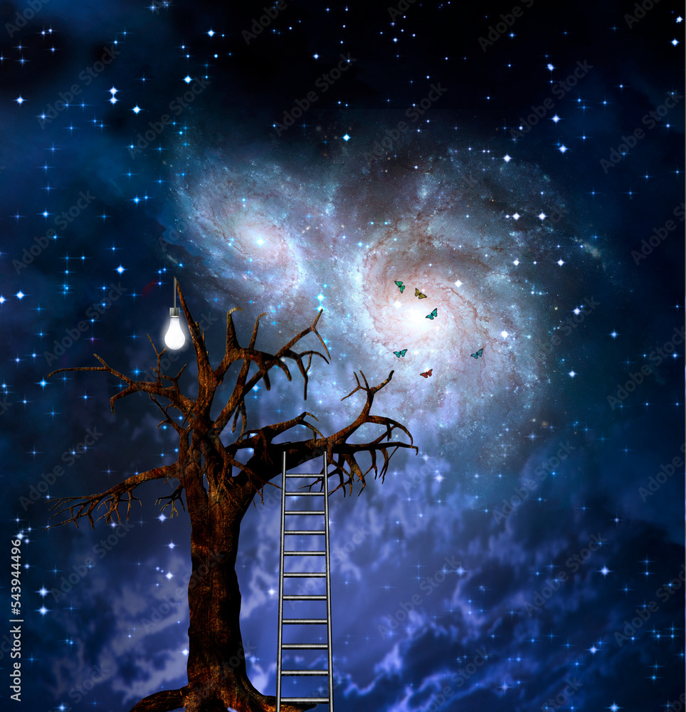 Poster idea tree in space